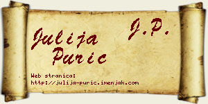 Julija Purić vizit kartica
